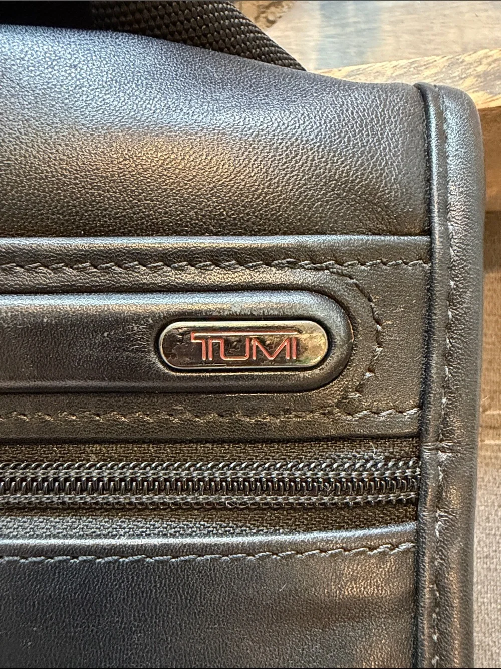 Tumi Black Leather Small Messenger Crossbody
